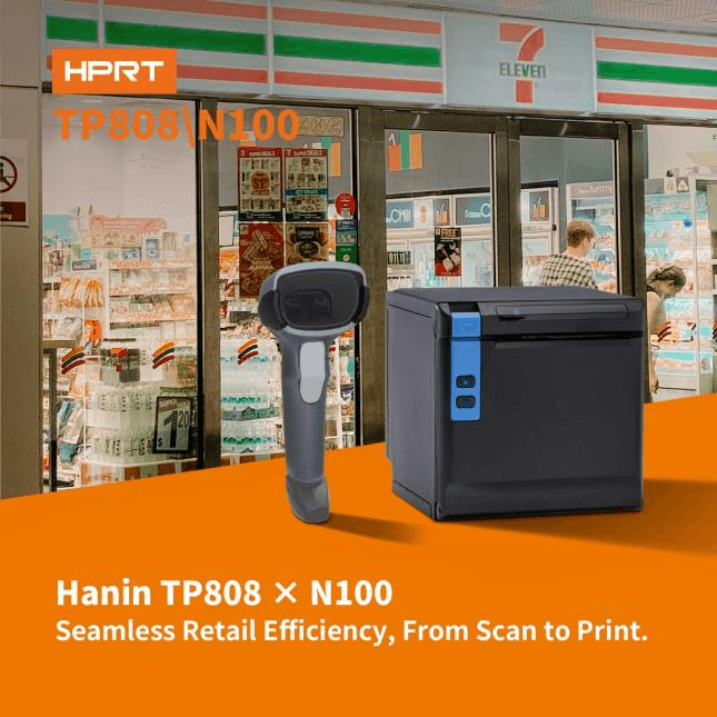 hanin receipt printer and scanner in 711 convenience store