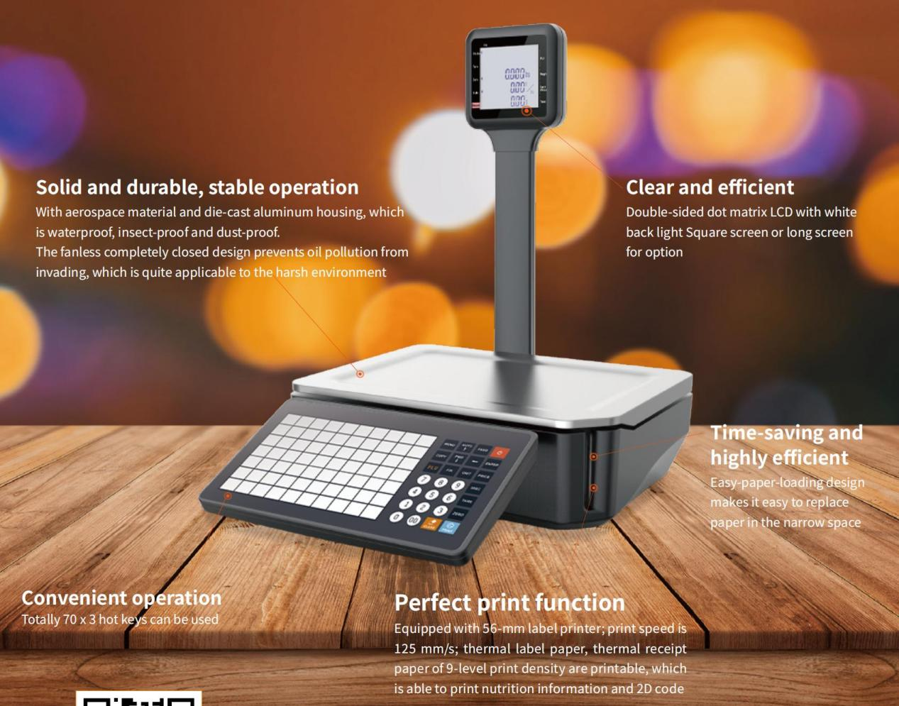 HPRT C-L1 barcode label scale features