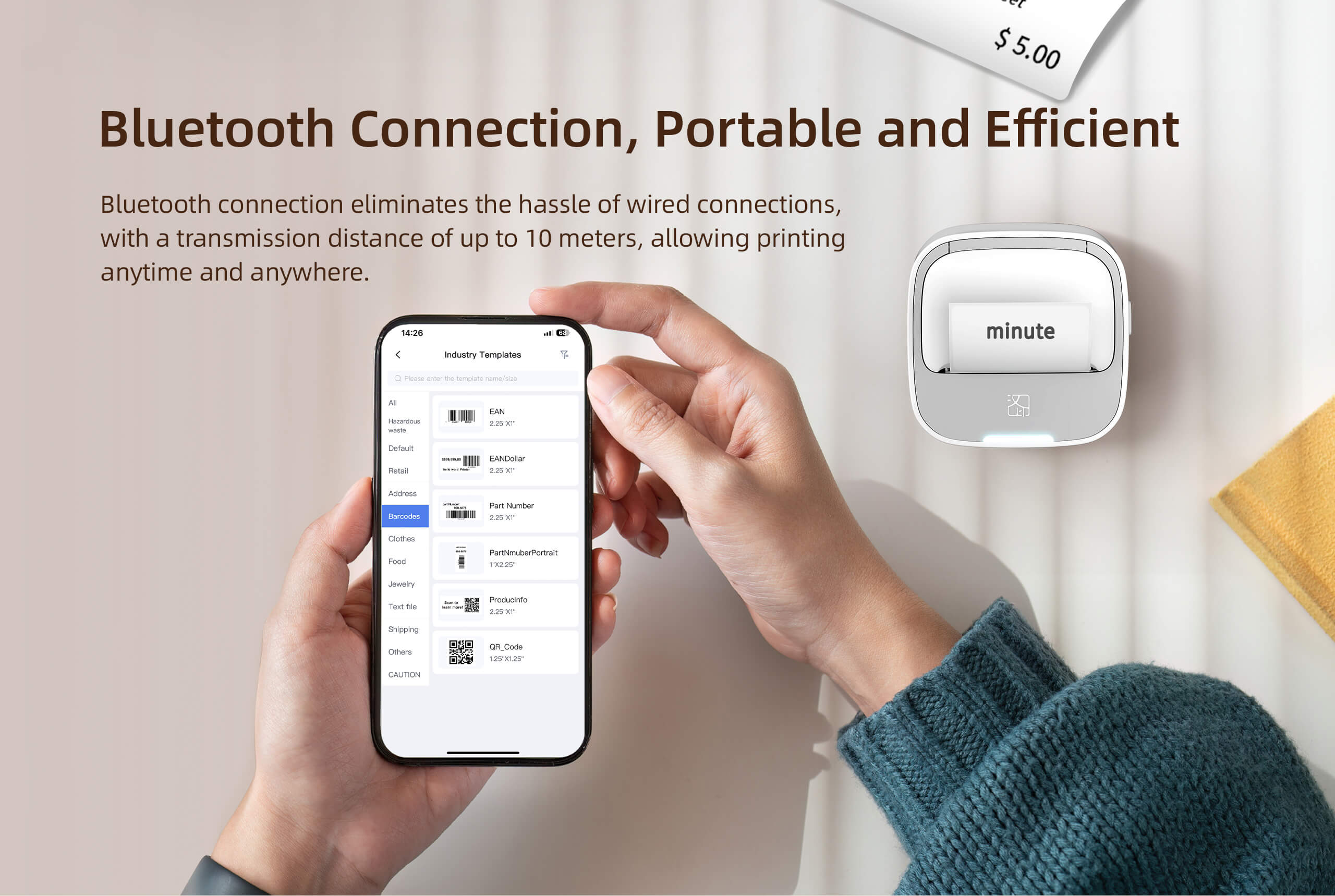 bluetooth label printer M1