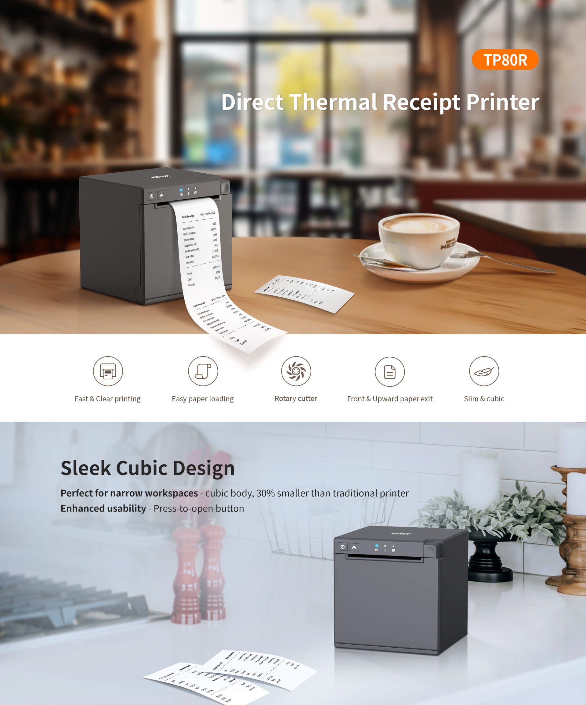 Direct Thermal Receipt Printer TP80R