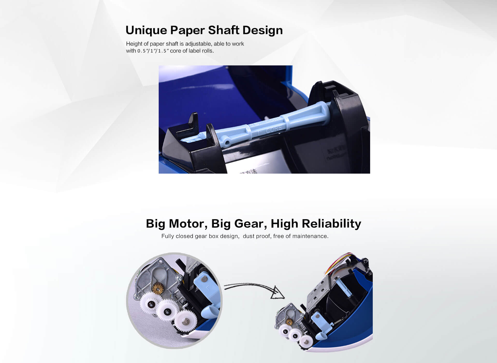 HPRT LPQ80 label printer paper shaft LPQ80