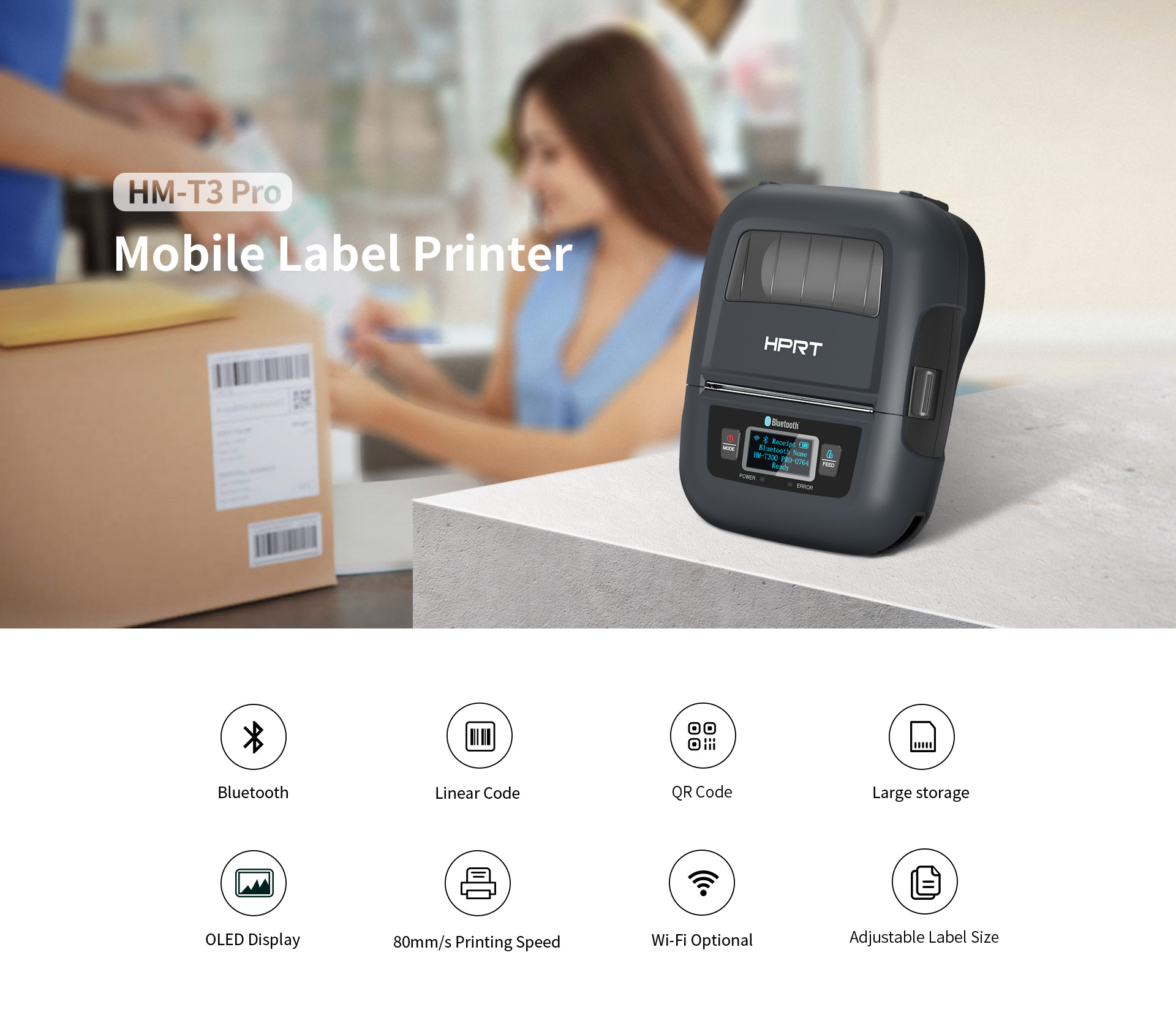 Mobile label printer HM-T3 PRO